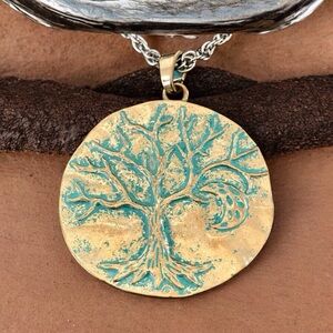 🆕 Rustic Tree of Life and Moon Pendant Alloy/Stainless Steel